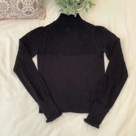 🖤La Vie Pointelle Wool & Cotton Turtleneck Sweater - Picture 9 of 13